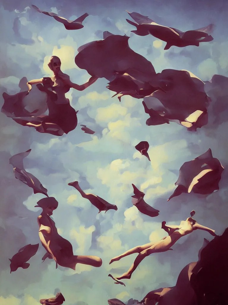 hovering indecision, surrealist painting, by karel Stable Diffusion