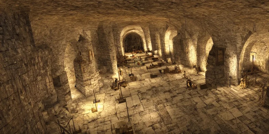 medieval underground city, high definition, high Stable Diffusion