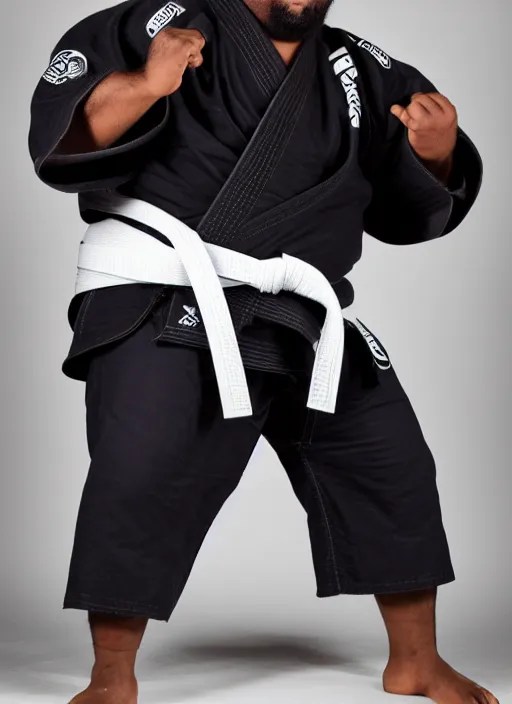 overweight black jiu jitsu practitioner with Stable Diffusion OpenArt