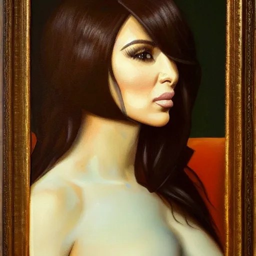 a beautiful painting of kim kardashian west painted by Stable