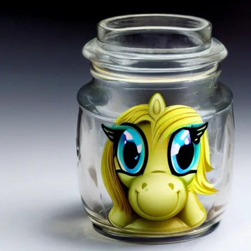 a my little pony figure in a jar covered in a Stable Diffusion OpenArt