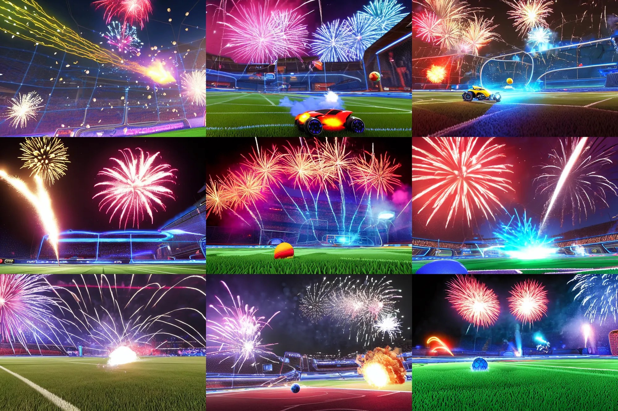 rocket league explosion, ball bounce, epic angle, Stable Diffusion