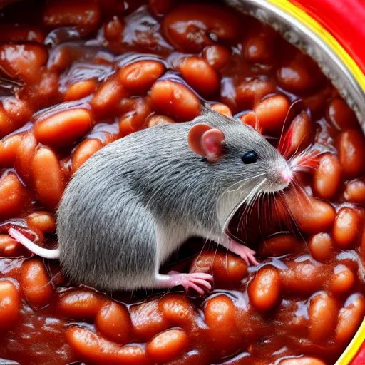 rats in a baked beans can 4 k detailed photo Stable Diffusion