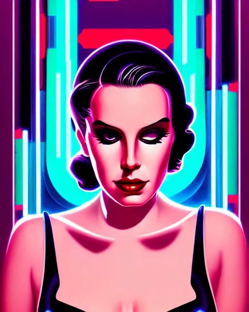 art deco portrait of lana del rey as a Stable Diffusion OpenArt