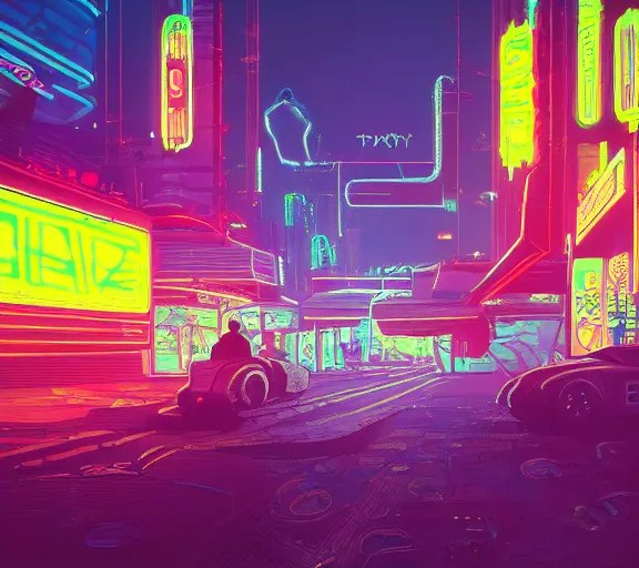 a dreamlike cyberpunk city sit in the very far future, Stable Diffusion