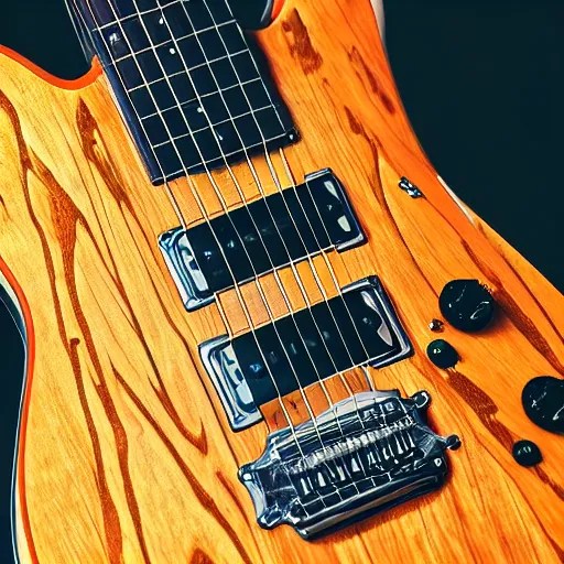 a closeup photo of an electric guitar headstock Stable Diffusion OpenArt
