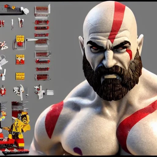 kratos from god of war playing with a lego set Stable Diffusion OpenArt