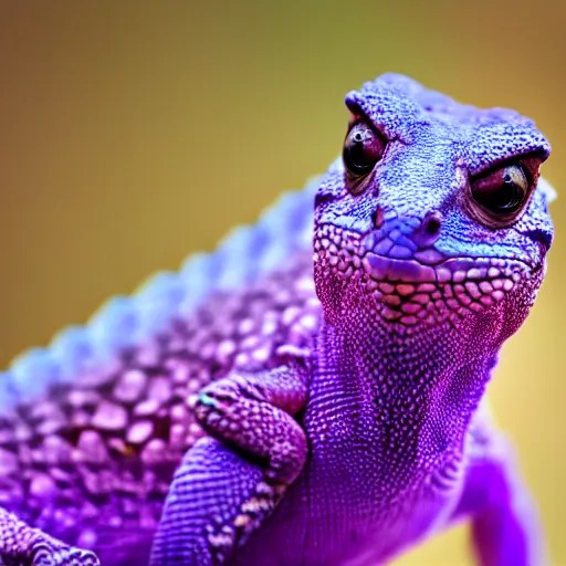 Macro photo of a purple lizard detailed Stable Diffusion
