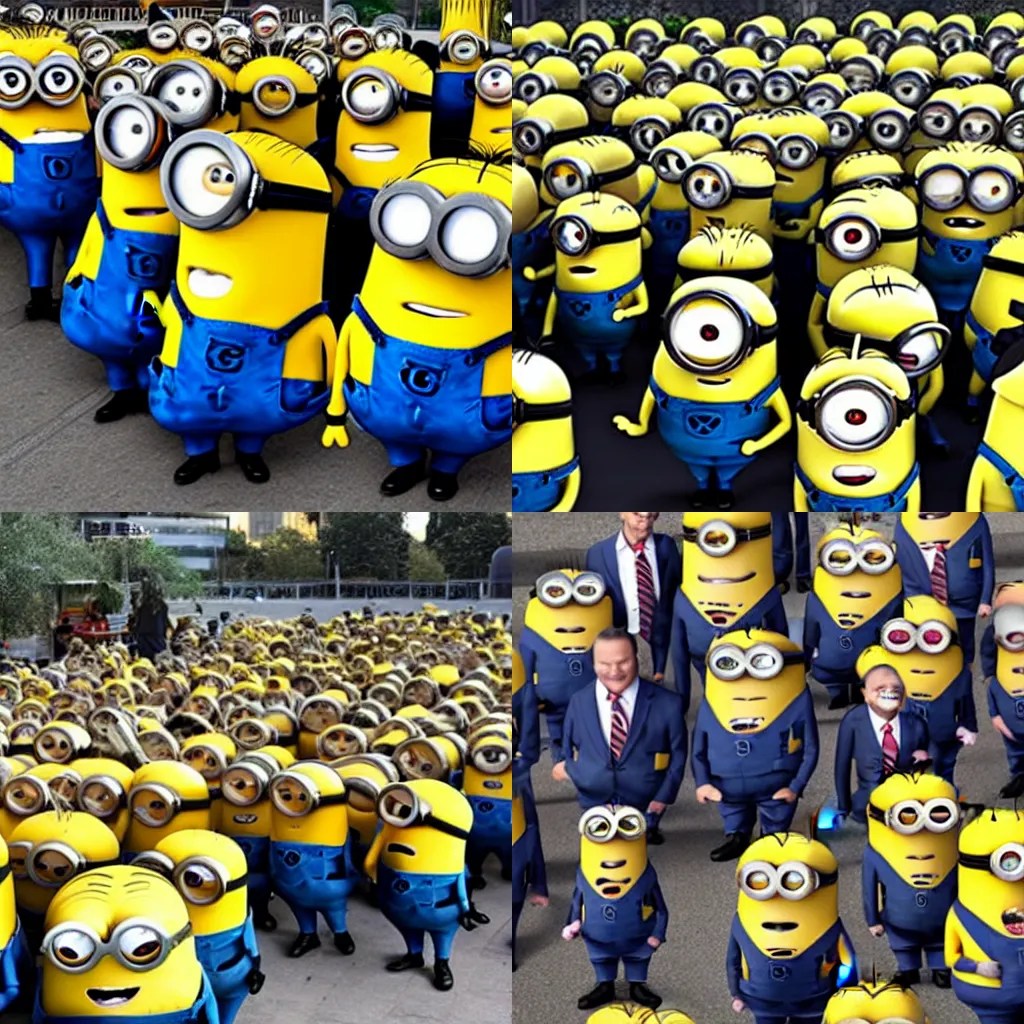 a lot of minions in suits Stable Diffusion OpenArt