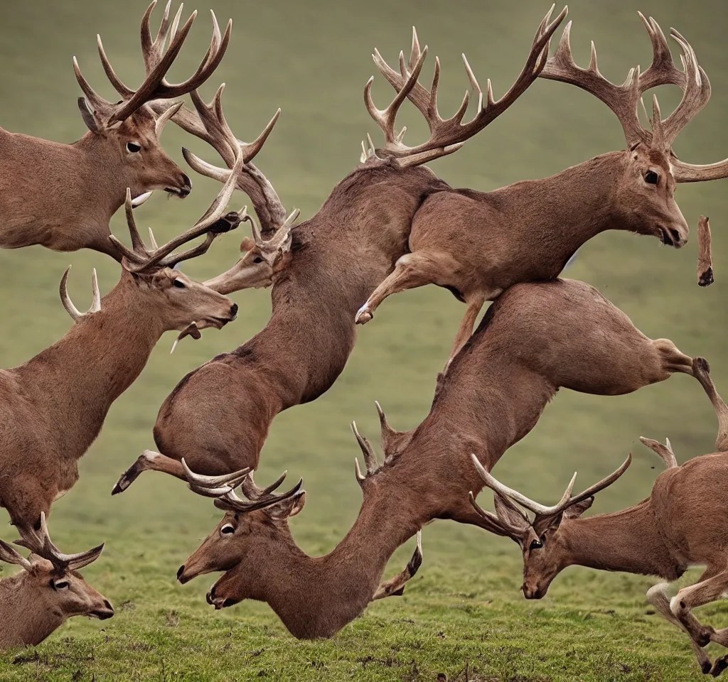 two magnificent stags are fighting, national geographic Stable