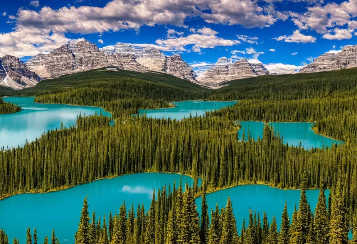 Beautiful Alberta lake image UHD 4K Stable Diffusion OpenArt