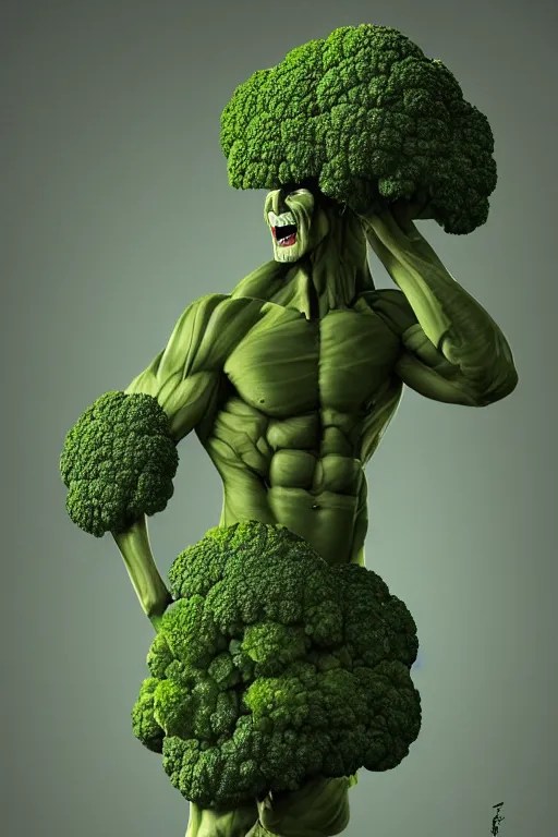 ripped broccoli man, full body, human figure, highly Stable Diffusion