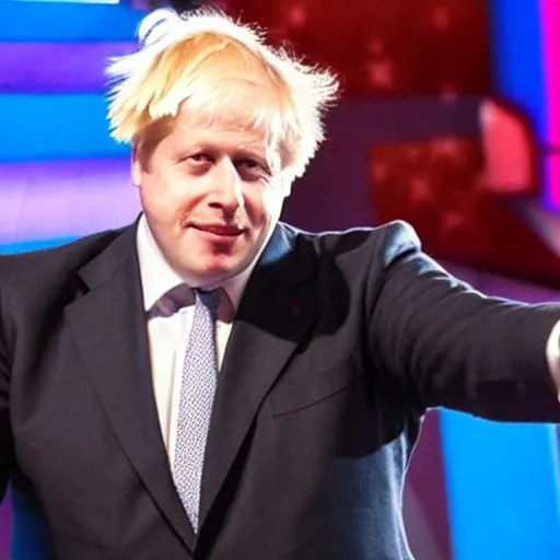 boris johnson dancing on americas got talent, 4 k Stable Diffusion