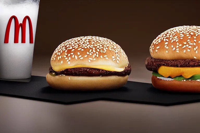 mcdonalds salt rock between two sesame seed buns, Stable Diffusion