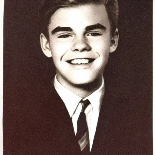 a high school senior yearbook photo of Archie Andrews Stable