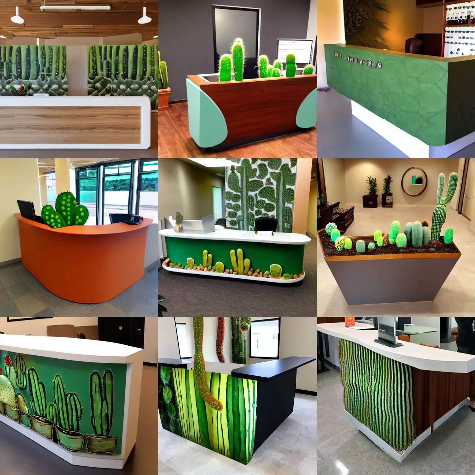 Reception Desk styled on a cactus Stable Diffusion OpenArt