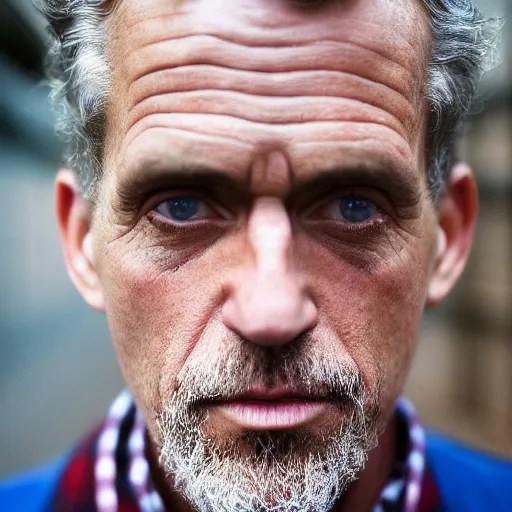 closeup portrait of a Jordan Peterson , new york back Stable