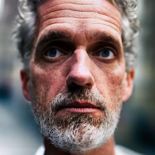 closeup portrait of a Jordan Peterson , new york back Stable