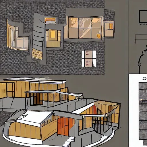 architectural plans for a beautiful cat cafe Stable Diffusion