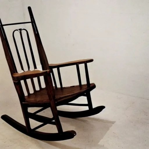 a rocking chair in a basement, craigslist photo Stable Diffusion