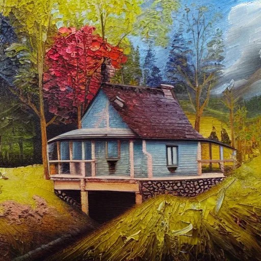 detailed oil painting, house in forest Stable Diffusion OpenArt
