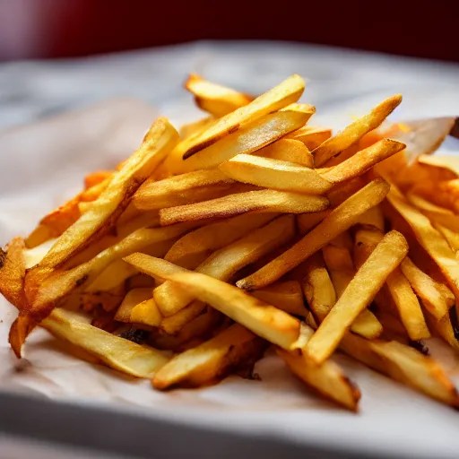 french fries pile, steaming, food photography Stable Diffusion OpenArt
