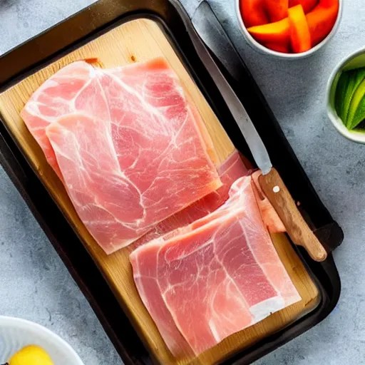 how to slice a spanish ham, the fat part Stable Diffusion OpenArt