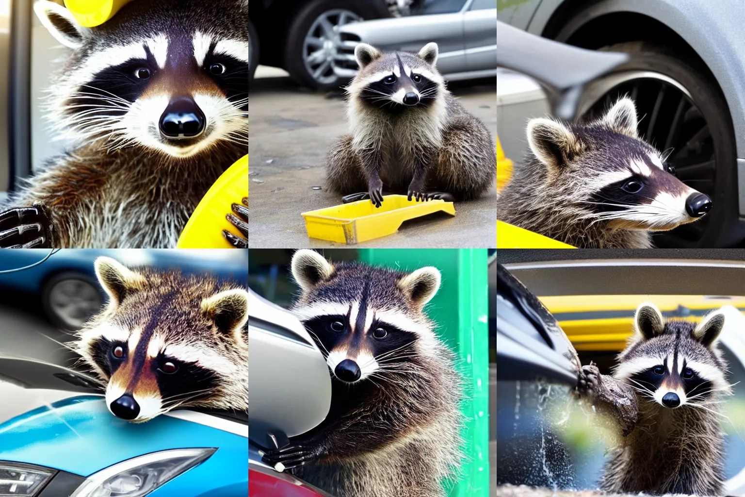 highly detailed raccoon working at a car wash Stable Diffusion OpenArt