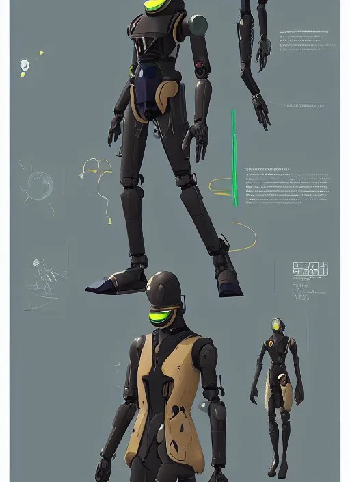 solarpunk half human half robot character design by Stable Diffusion