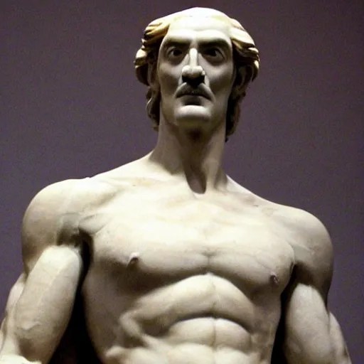 a renaissance sculpture of a tall, muscular, handsome, Stable Diffusion