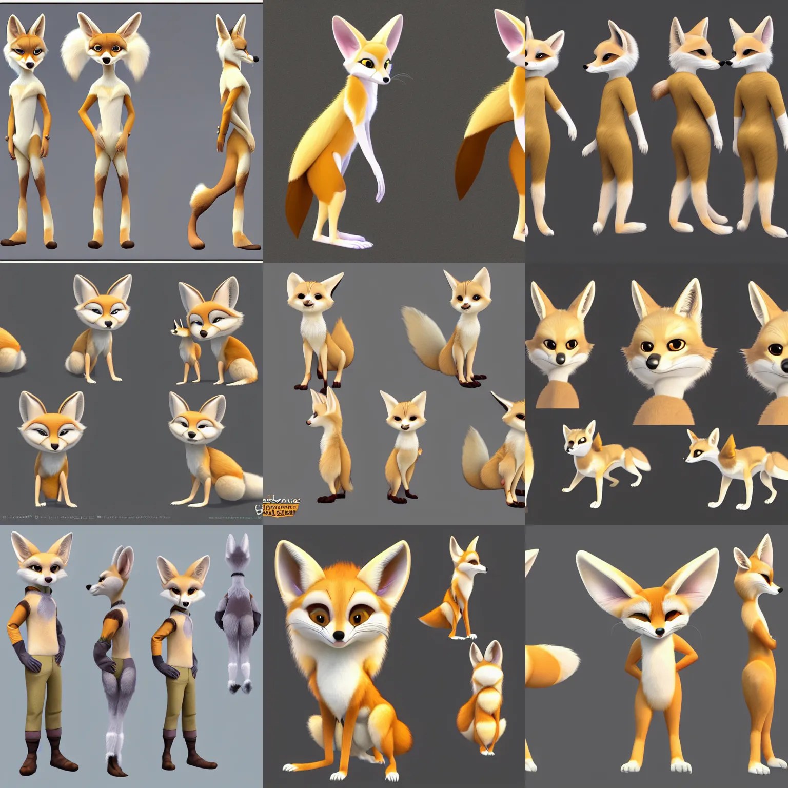 reveal of a fennec fox character, dreamworks animation Stable Diffusion