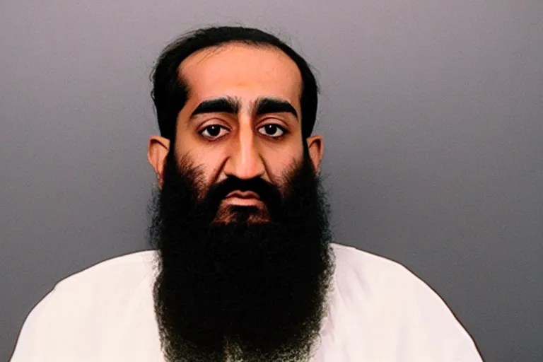 mugshot of osama bin laden Stable Diffusion
