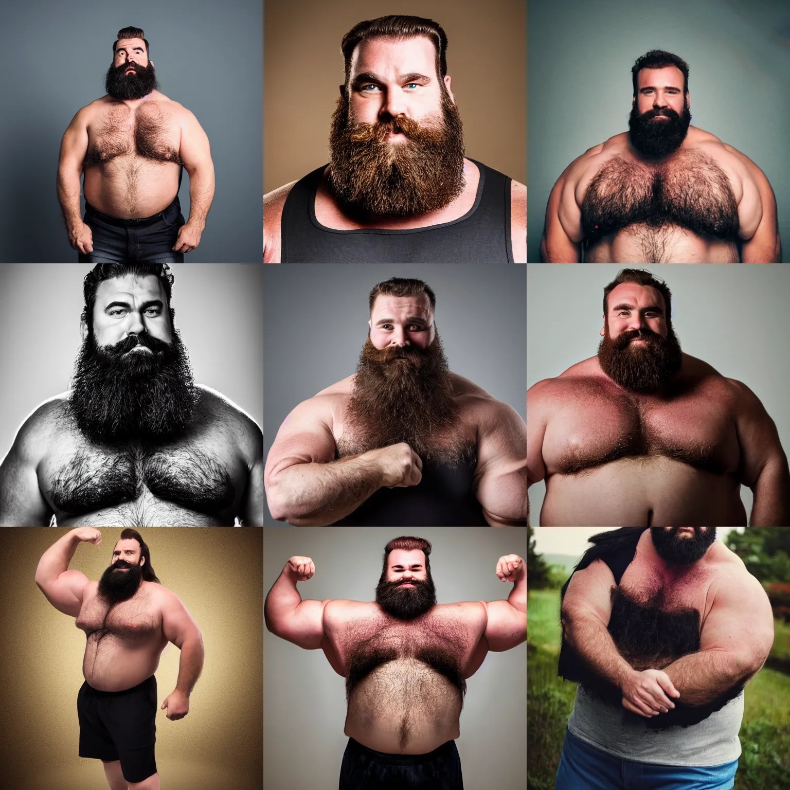 big burly strongman with thick hair and a thick beard Stable Diffusion