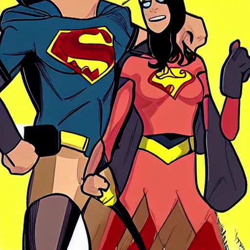 robin and wondergirl from young justice, comic style, Stable