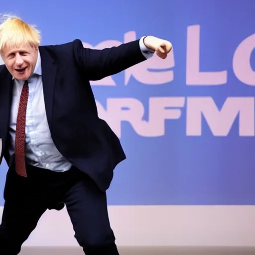 photo of Boris Johnson dancing Stable Diffusion