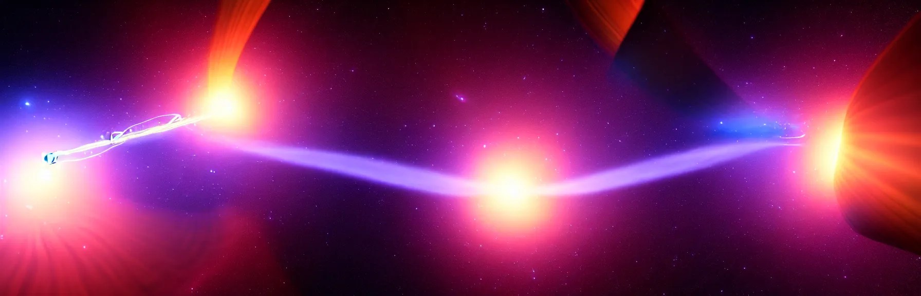 space travel through a wormhole, time slowing down, Stable Diffusion