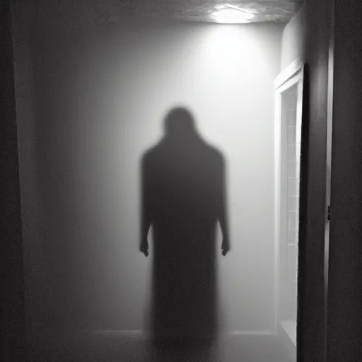 dark figure looming in a closet, creepy, horror, Stable Diffusion
