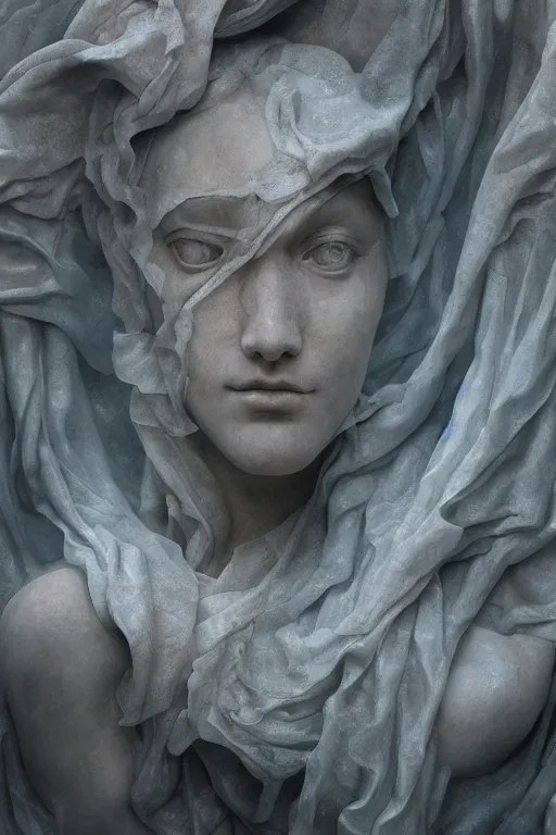 a delicate renaissance marble sculpture covered with Stable Diffusion
