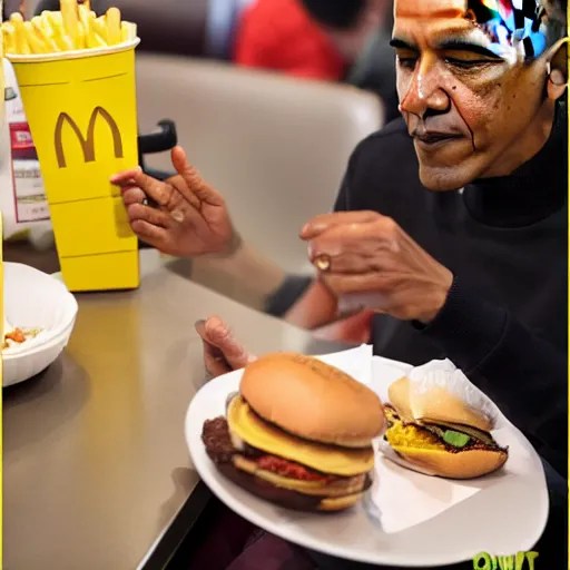Obama eating a Hamburger At mcdonalds W1024 Stable Diffusion OpenArt