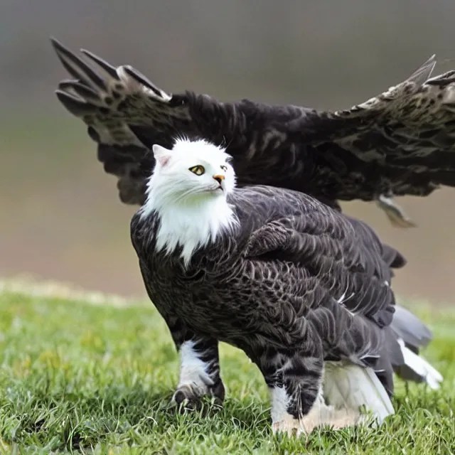 a picture of a cat eagle hybrid Stable Diffusion