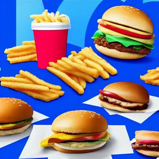McDonalds but everything is blue Stable Diffusion