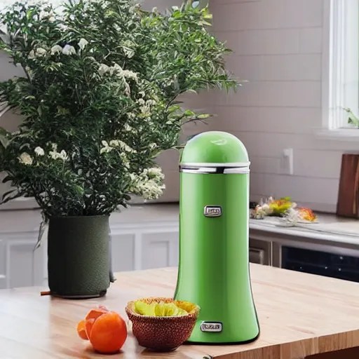 a kitchen blender full of trees, plants, and flowers, Stable