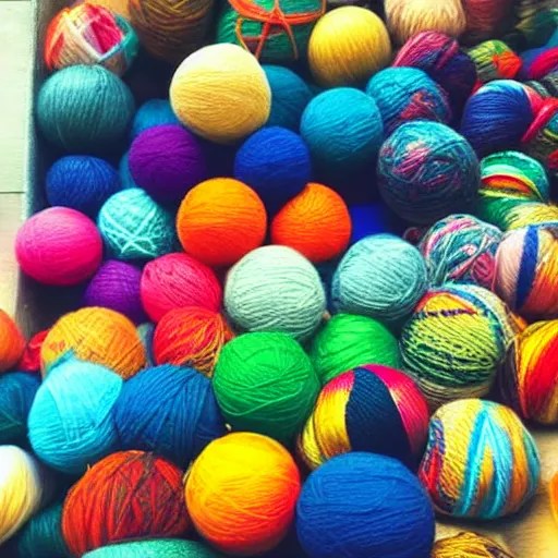 getting lost in a yarn store when you are 1cm tall, Stable Diffusion