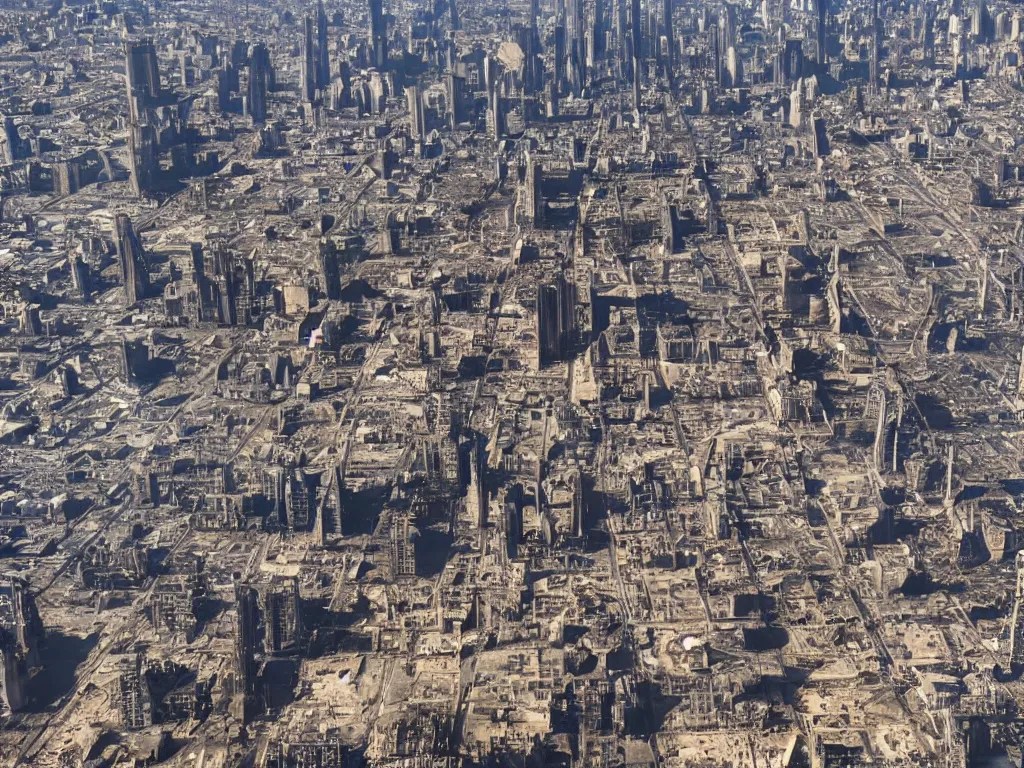 city is being destroyed by a falling meteor, view from Stable Diffusion