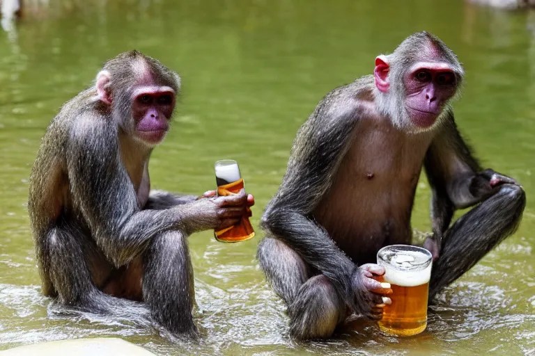 monke bathing in beer Stable Diffusion OpenArt