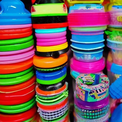 upclose shot of a single cheap plastic animal toy in Stable