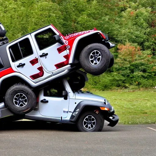 a jeep wrangler flipped upside down Stable Diffusion