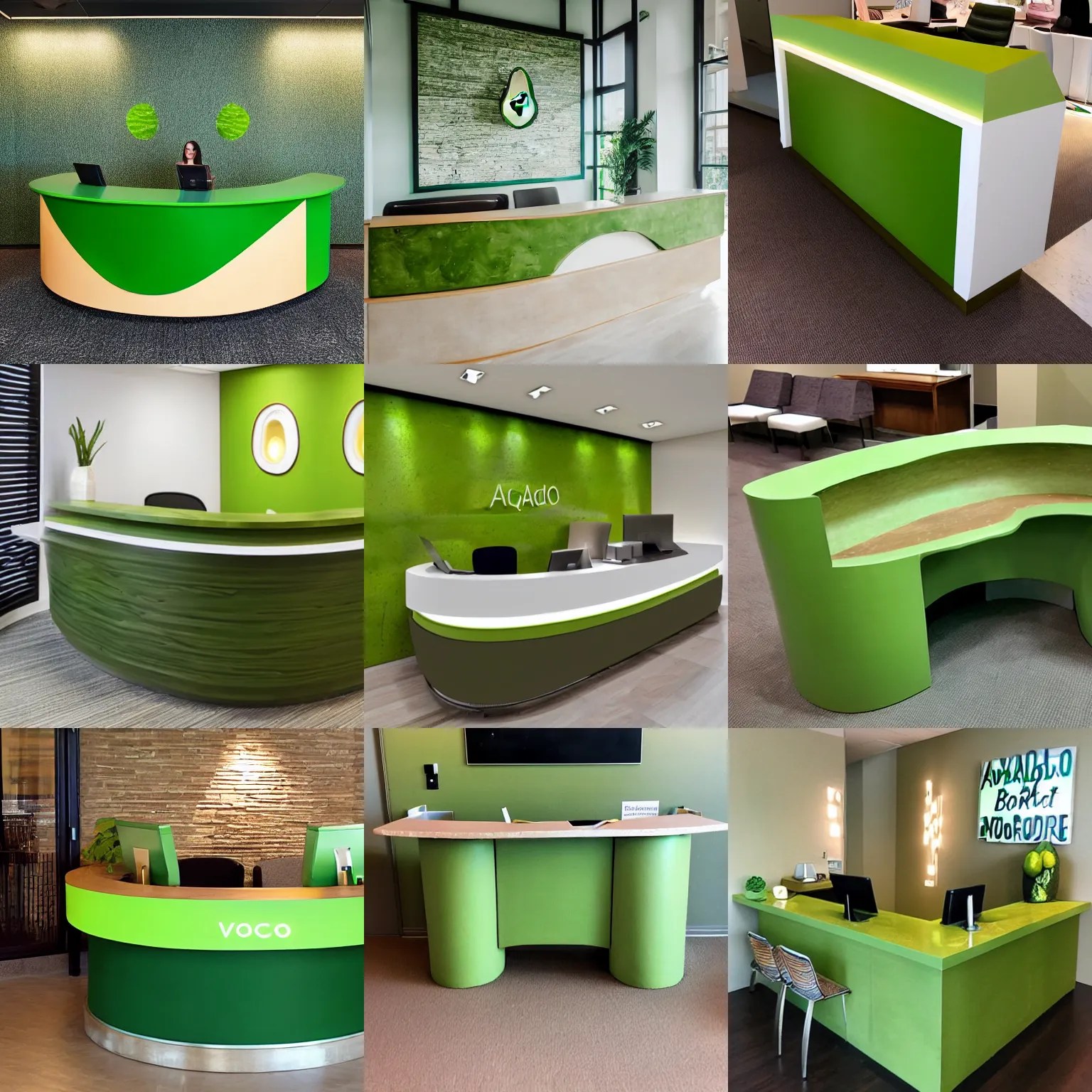 Reception Desk shaped like an Avocado Stable Diffusion OpenArt