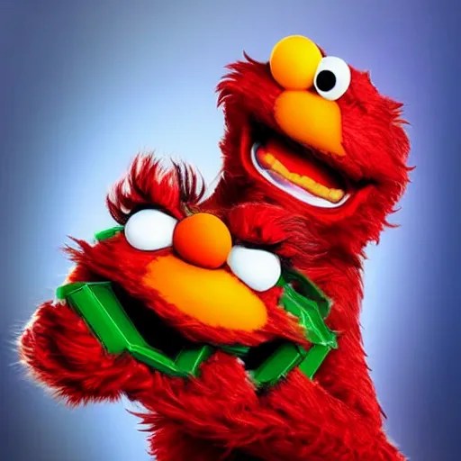 Elmo Playing gutair, hyper realistic, HD, HQ, photo Stable Diffusion