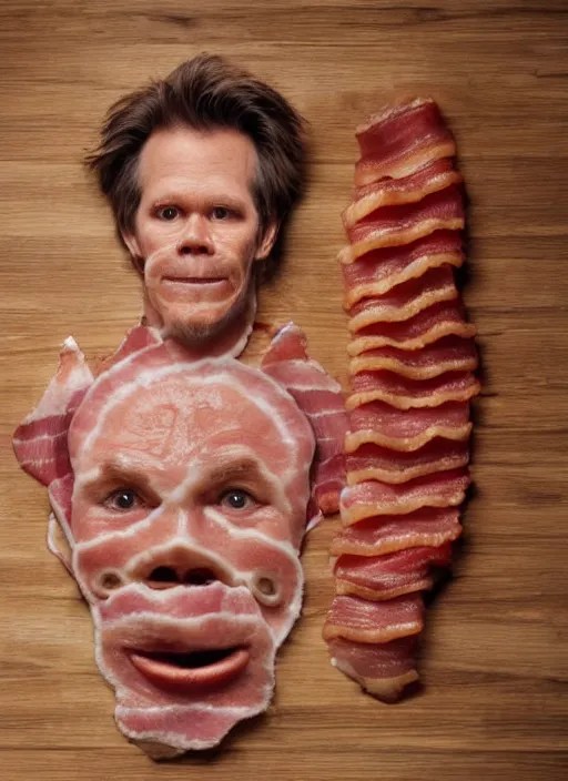 bacon in the shape of a human face, human face made Stable Diffusion OpenArt